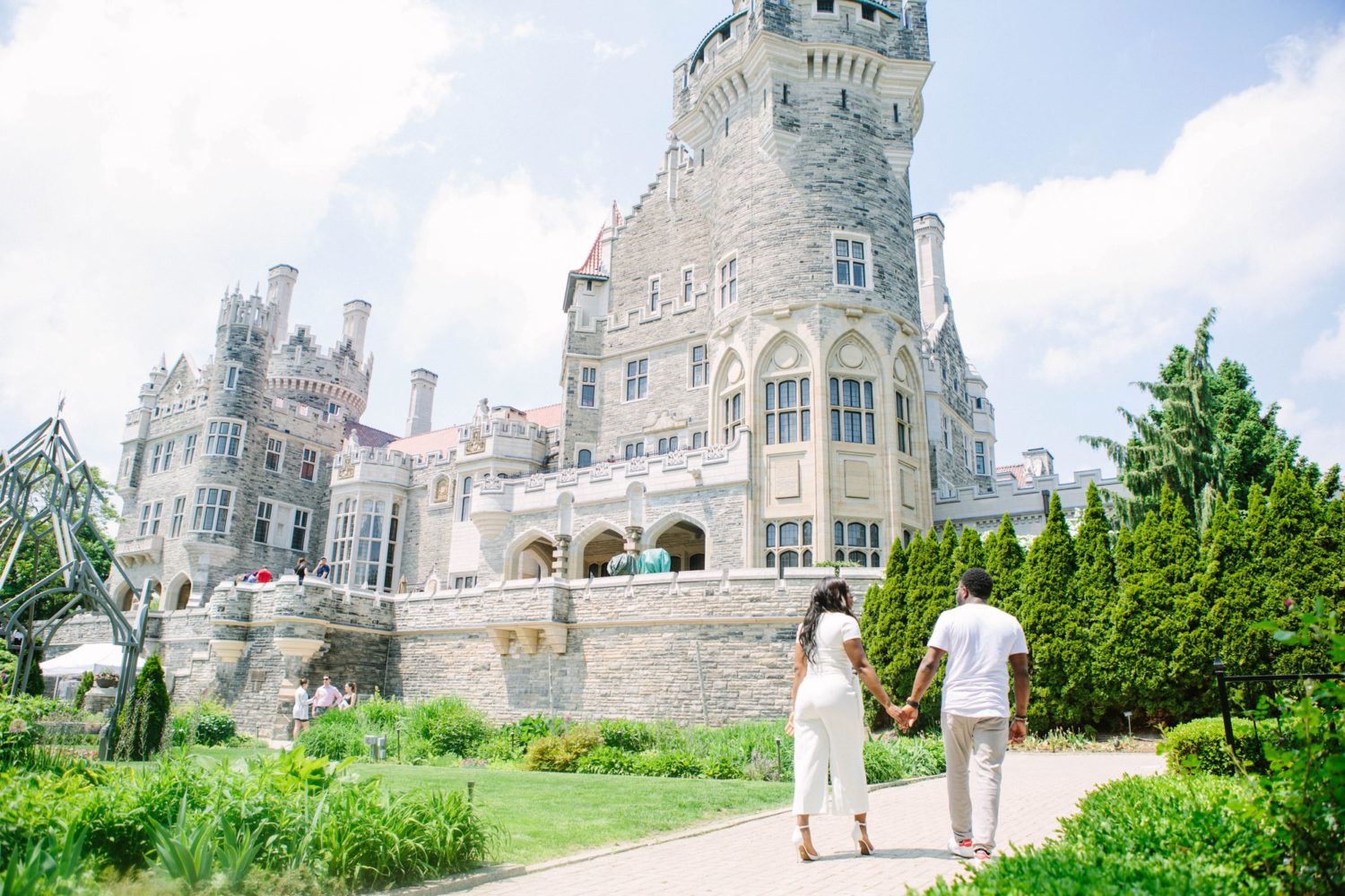 Garden engagement photos at Casa Loma
