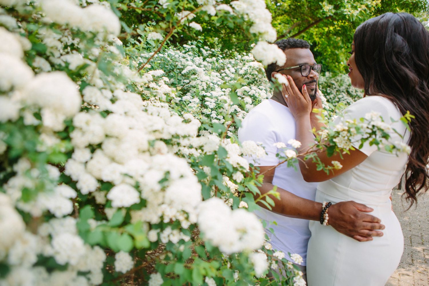 Couple in garden at Casa Loma.