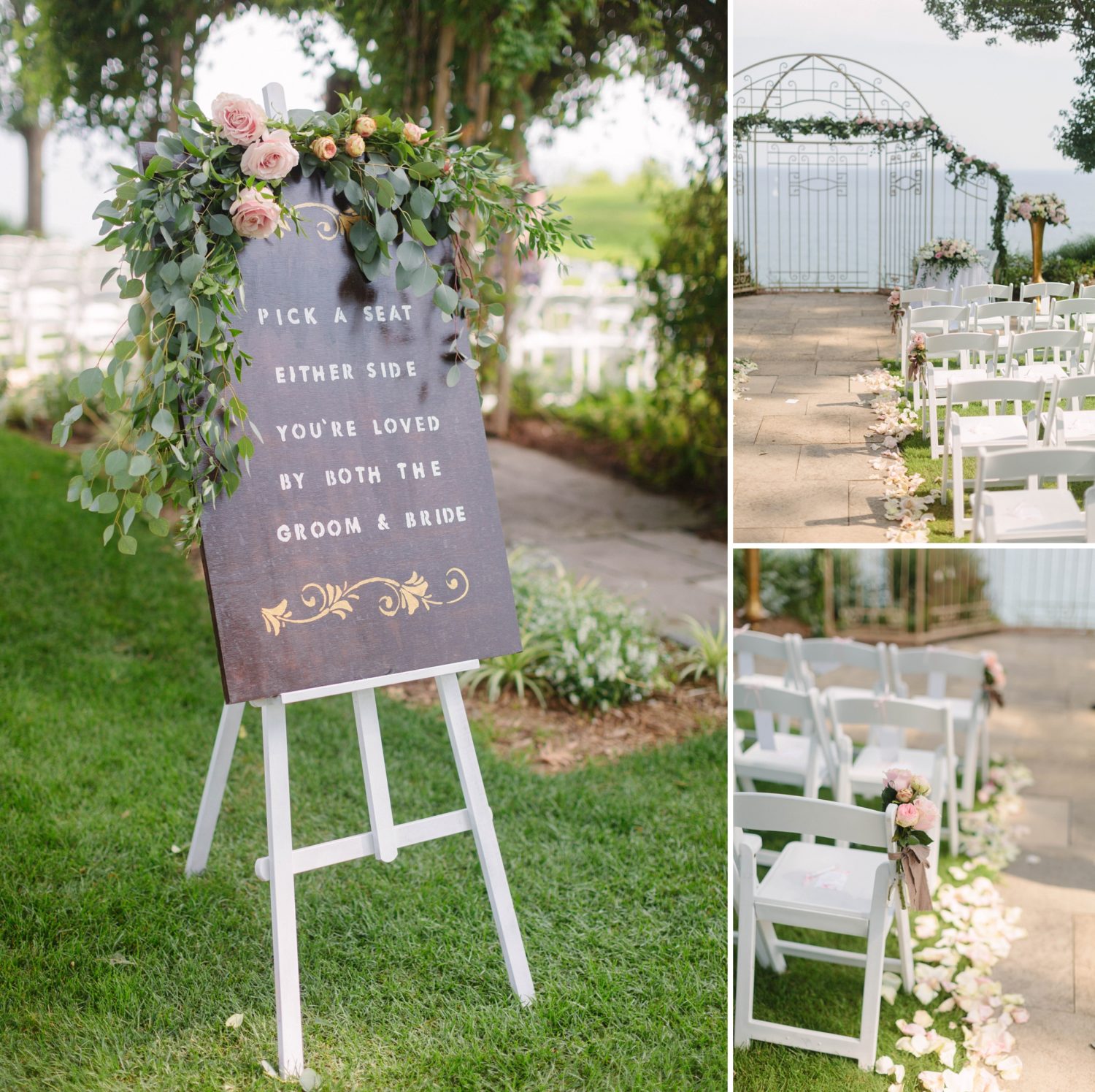 Wedding sign and outdoor ceremony space at Toronto Hunt Club by Samantha Clarke Photography