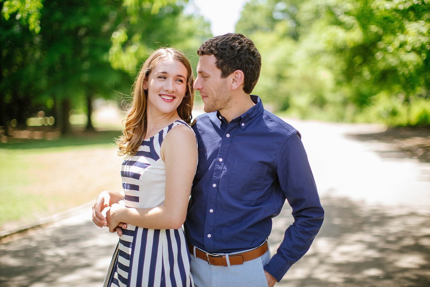Couple engagement session in Piedmont Park in Atlanta Georgia