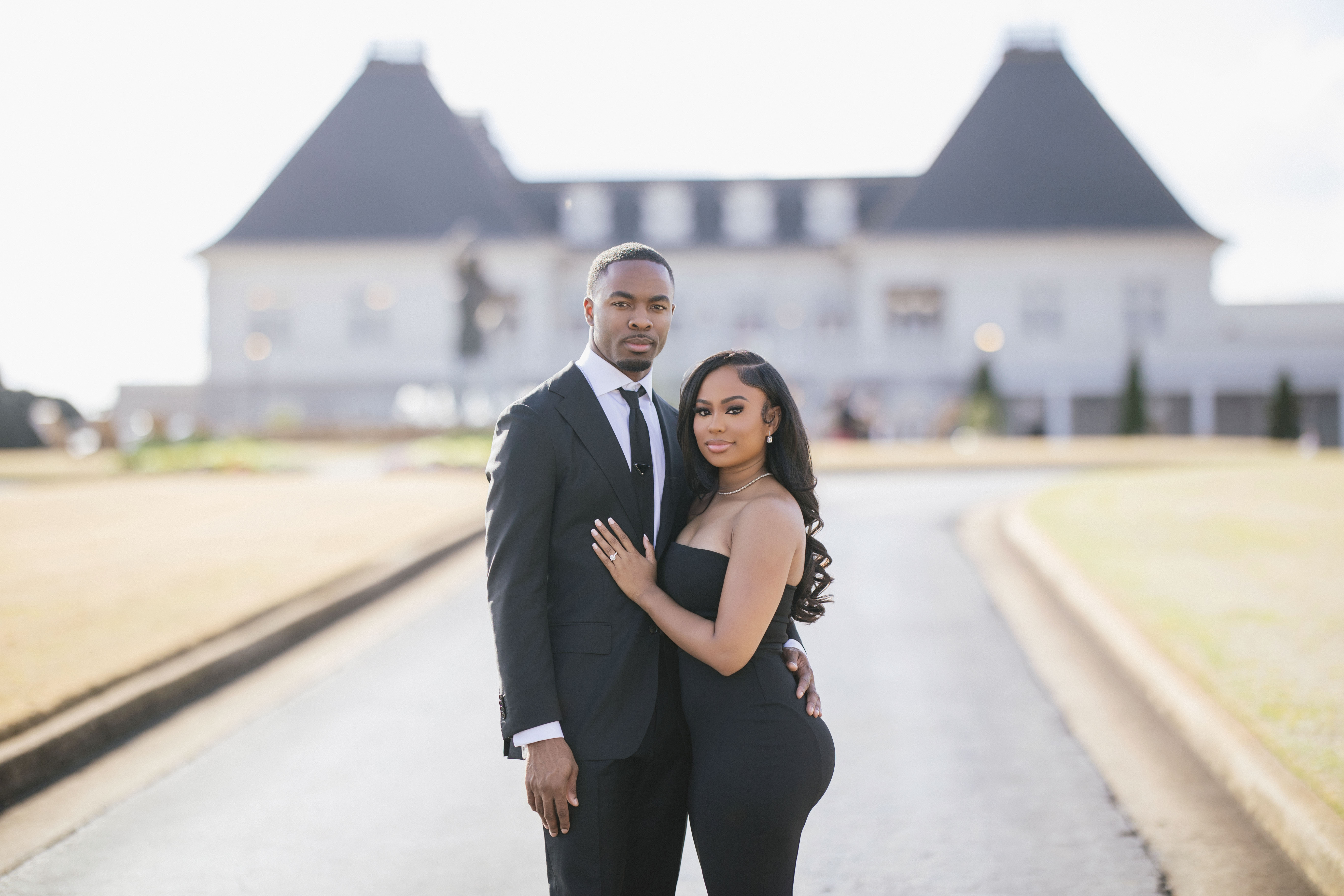 Mr. and Mrs. Baker engagement photo shoot at Chateau Elan